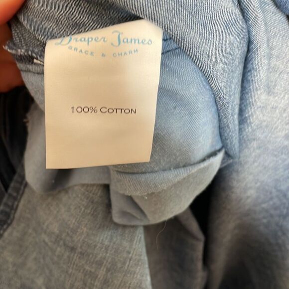 NWT Draper James Denim Long Sleeve Chambray Shirt Dress Size 12 - Picture 5 of 8